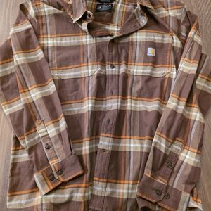 Carhartt Brown Plaid Button-Up Shirt